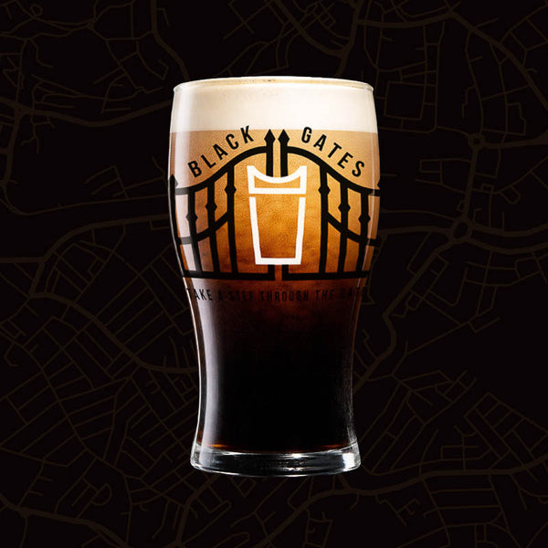 Black Gates Pint Glasses - 2 pack